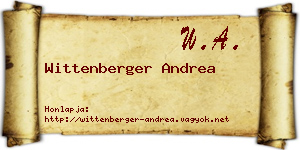 Wittenberger Andrea névjegykártya